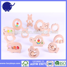 baby toy Natural Wooden Organic Teether with customize shape